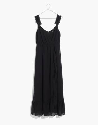 madewell ruffle strap wrap dress