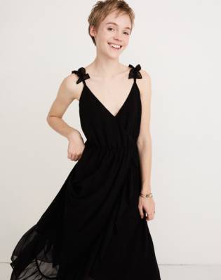 ruffle strap maxi dress