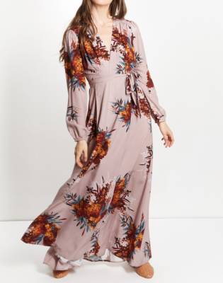 floral sleeve maxi dress