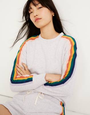 rainbow sleeve sweatshirt