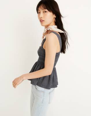 madewell striped peplum top