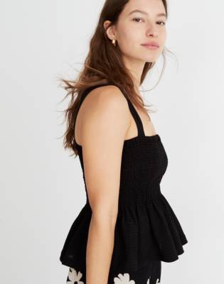 black peplum tank top