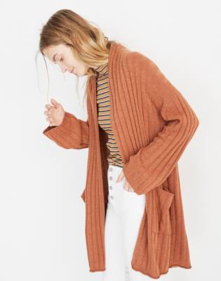 madewell orange cardigan