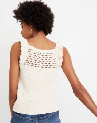 madewell ruffle crochet sweater tank