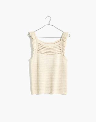 madewell ruffle crochet sweater tank