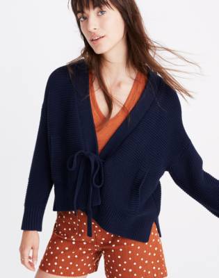 tie front cardigan sweater