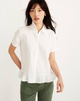button down peplum top