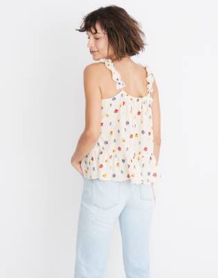 madewell ruffle strap cami top
