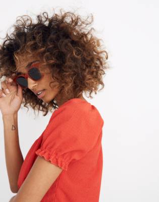 madewell texture and thread peasant top