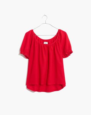 red peasant blouse