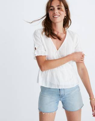 short sleeve wrap top