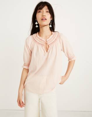 madewell smocked top