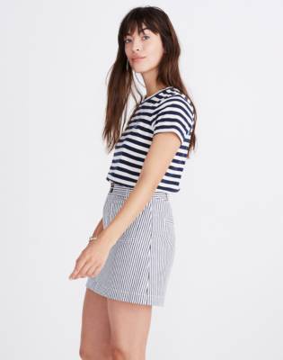 madewell striped jean skirt