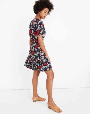 madewell bianca ruffle wrap dress