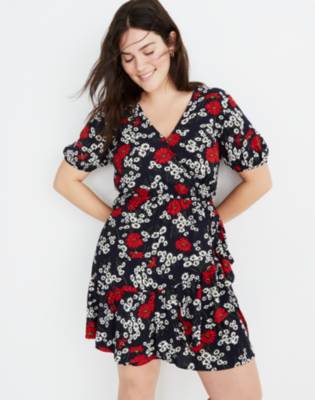 madewell bianca ruffle wrap dress