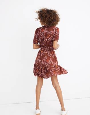 ruffle faux wrap dress