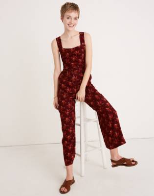 madewell apron bow back jumpsuit