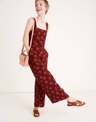 apron bow back jumpsuit