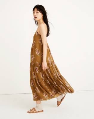 madewell cami tier midi dress