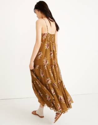 madewell cami tier midi dress