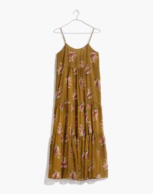 madewell cami tier midi dress