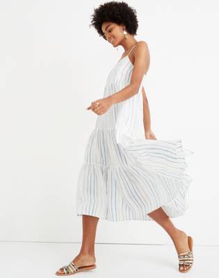 madewell striped midi dress