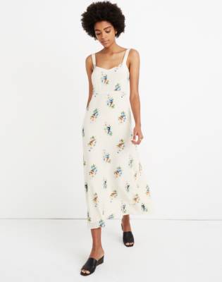 floral silk midi dress