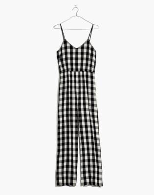 cotton slim printed wide leg jumpsuit