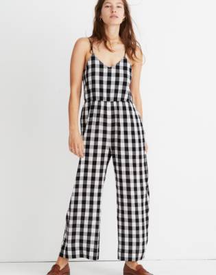 gingham jumpsuit