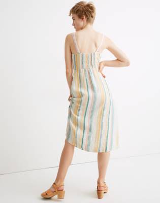 madewell striped linen dress