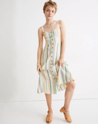 madewell striped linen dress