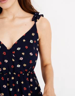 madewell ruffle strap wrap dress