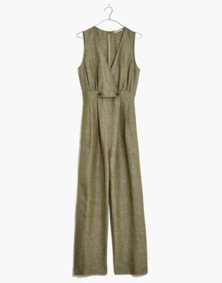 linen button jumpsuit