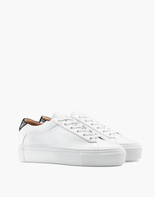 white leather platform sneakers
