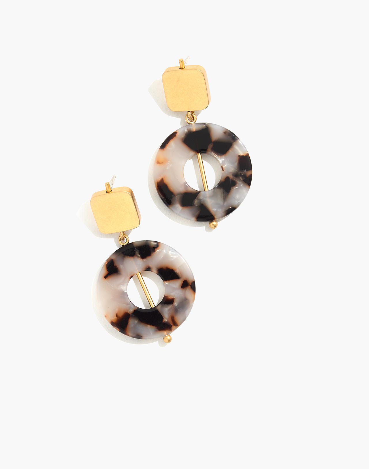 Linked Shapes Statement Earrings in shell tort image 1