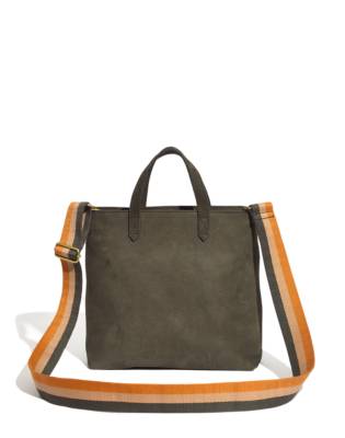 madewell suede stripe transport leather tote