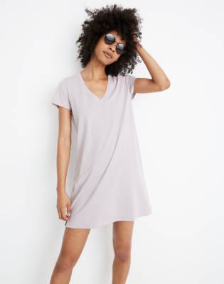 white t shirt dress v neck