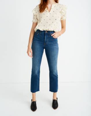 madewell cali demi bootcut crop jeans