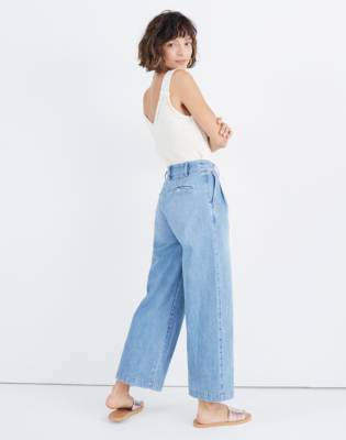 Pleated Wide-Leg Jeans in Kinnon Wash