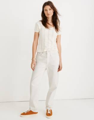 white dad jeans