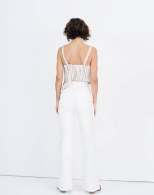 white high waisted flares