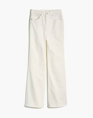 white high rise flare jeans