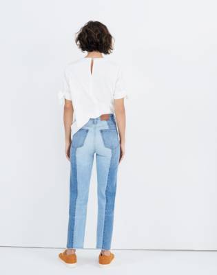 madewell two tone jeans