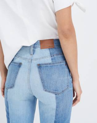 madewell two tone jeans