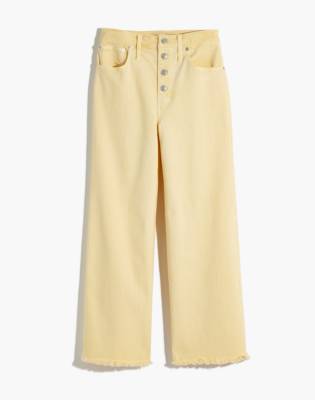 yellow cropped jeans