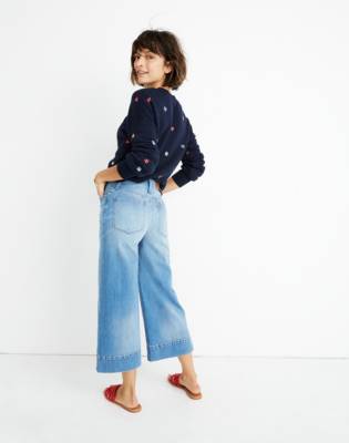 petite wide leg cropped jeans