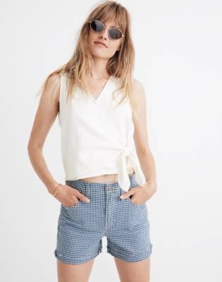 gingham high waisted shorts