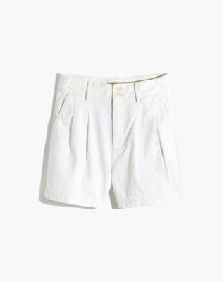 madewell denim pleated shorts