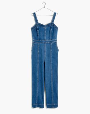 tall denim jumpsuit