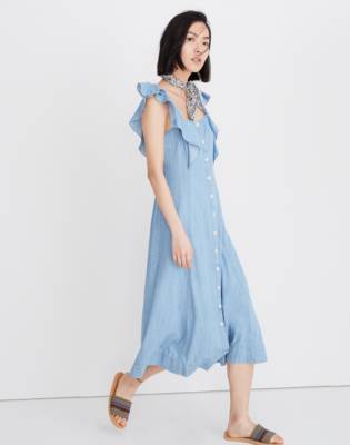 madewell denim midi dress